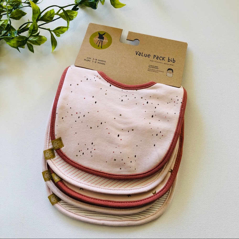 Lassig Organic Cotton Bibs- 5 Pk